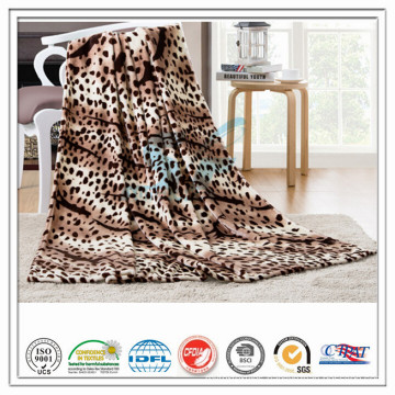 Customized 100% Polyester Leopard Printed Soft Coral Velvet Fleece Blanket